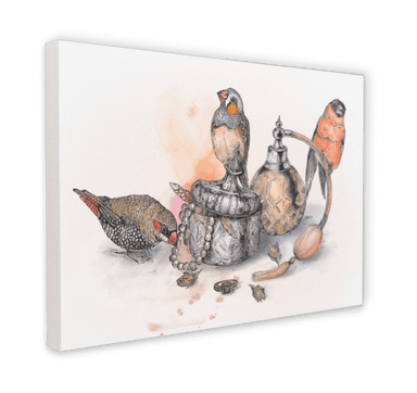 Boudoir Finches Canvas Print The Gathering 28"x40"(70x100 cm) Canvas Print