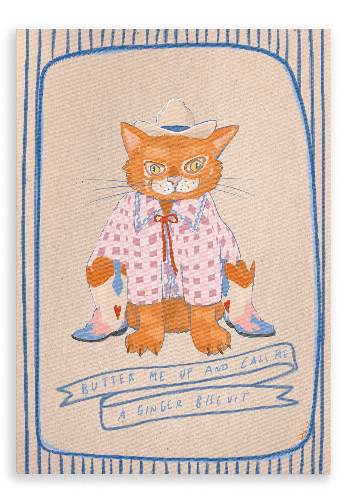 Ginger Biscuits Matte Canvas Print Sketchy Strays 28"x40"(70x100 cm) Canvas Print
