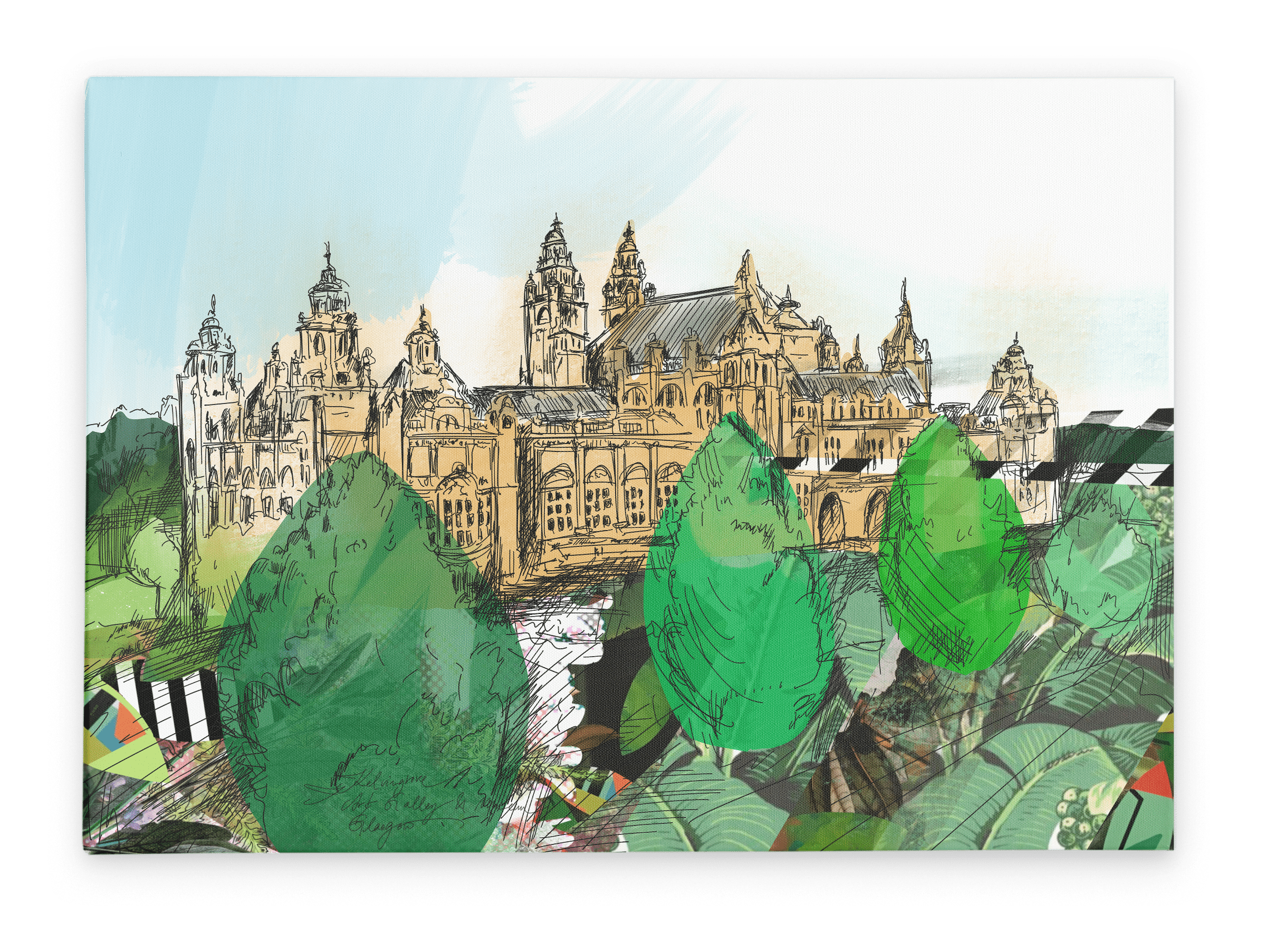Kelvingrove Art Gallery & Museum Canvas Print Glasgow Kisses 28"x40"(70x100 cm) Canvas Print