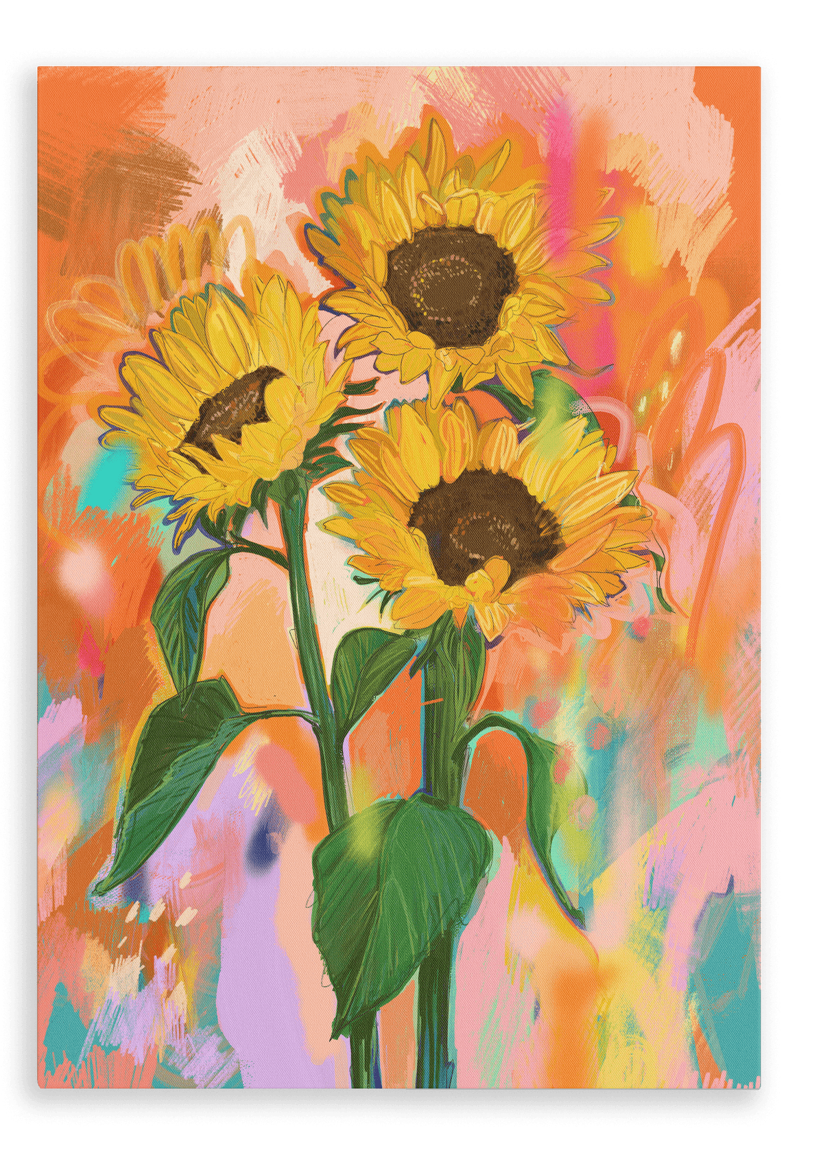 Chromatose Botanica - Sunflowers Giclée Canvas Print Chromatose 28"x40"(70x100 cm) Canvas Print