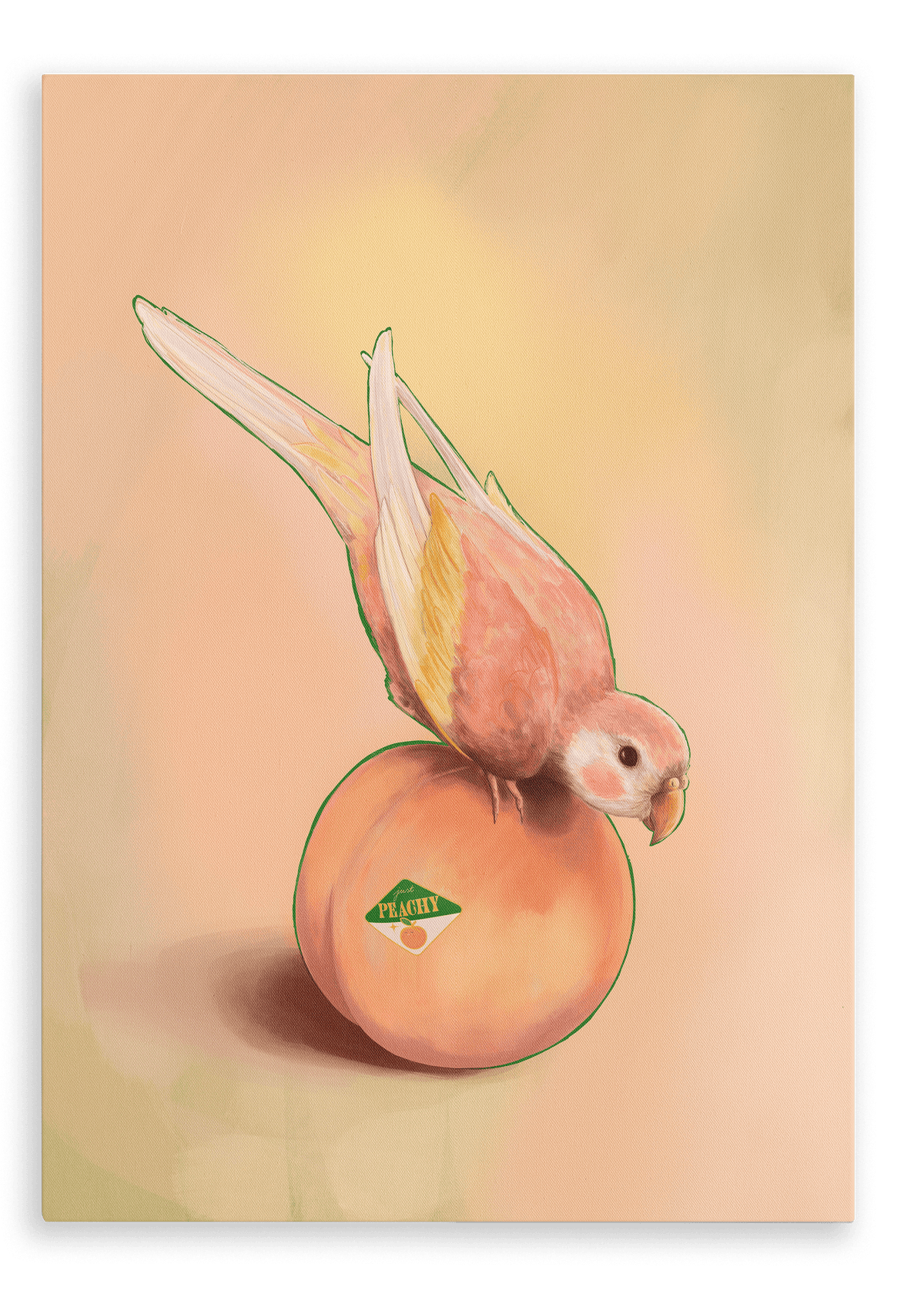 Peachy Parakeet Giclée Canvas Print Sticky Beaks 28"x40"(70x100 cm) Canvas Print