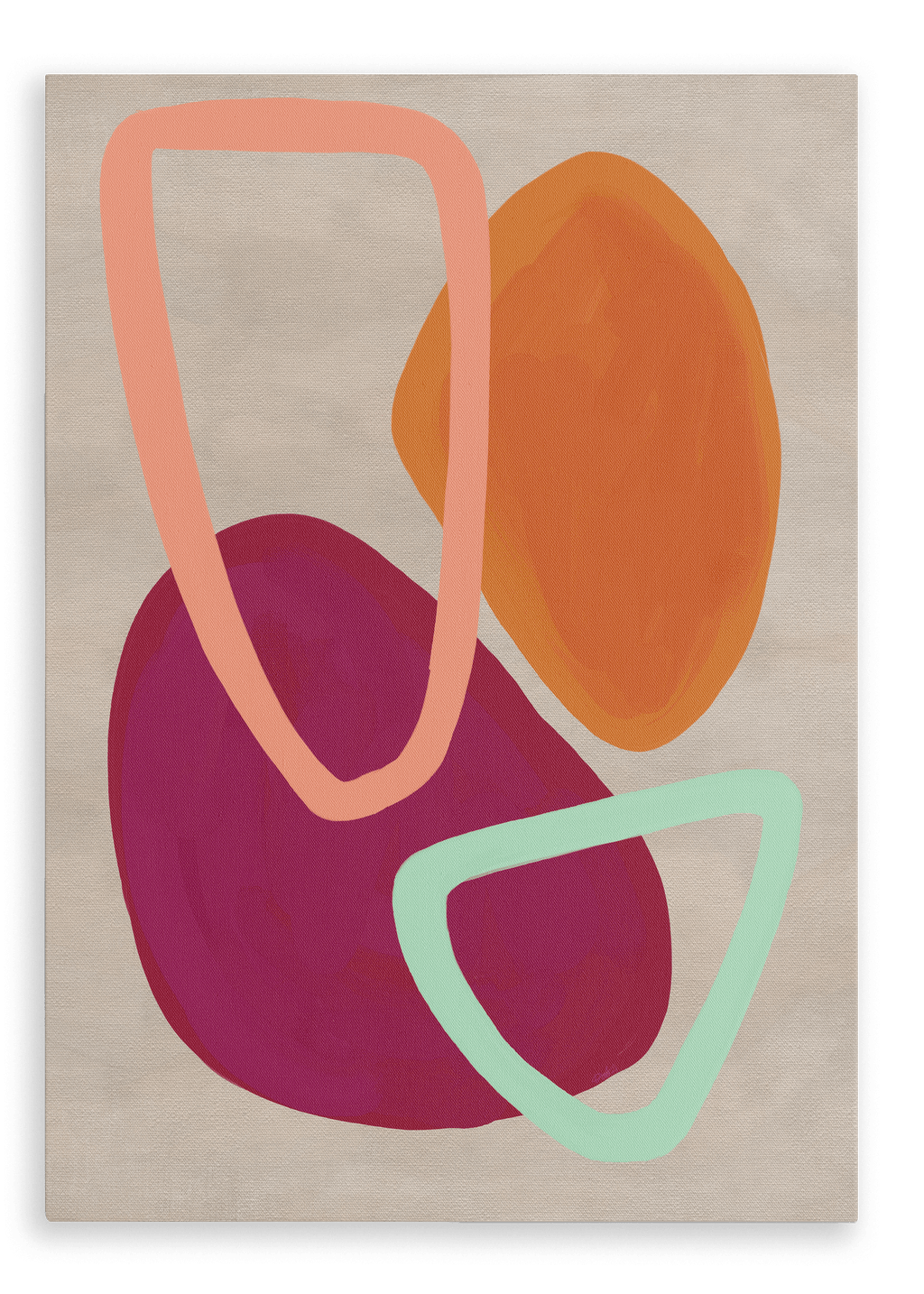 Pebble Dash Red Canvas Print Pebble Dash 28"x40"(70x100 cm) Canvas Print