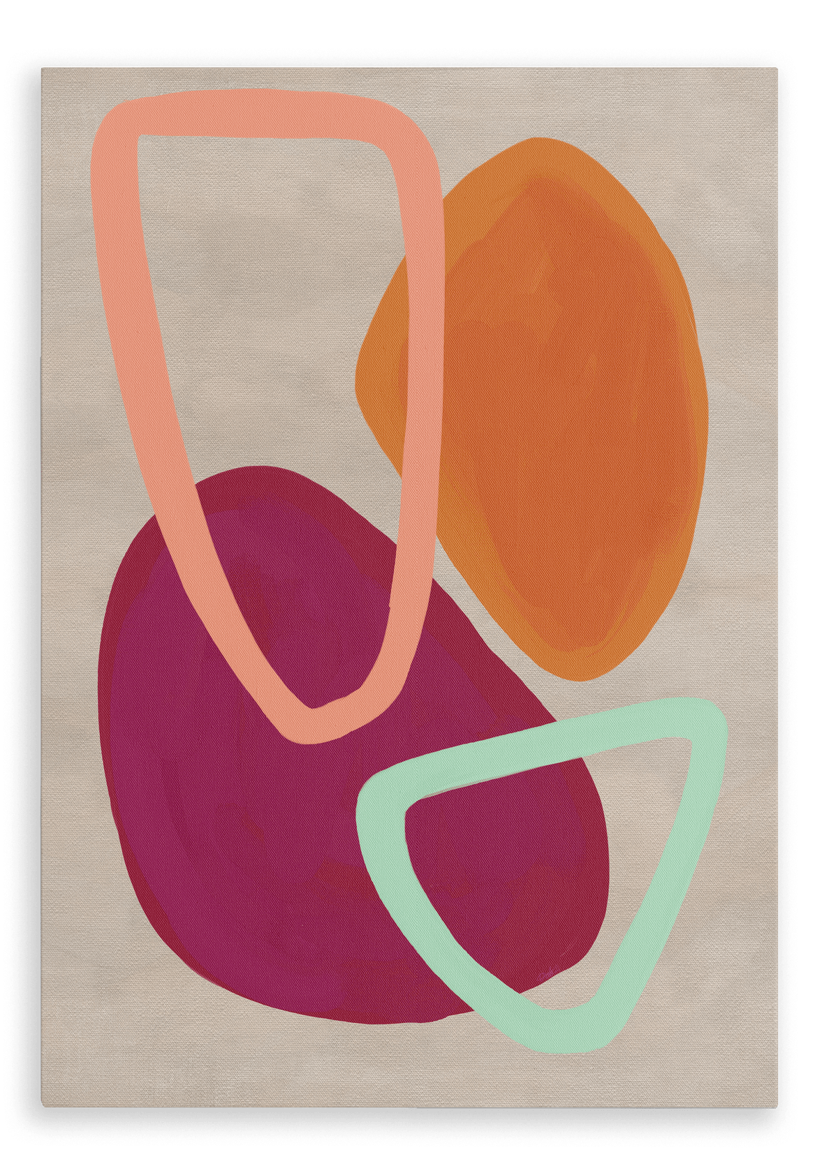 Pebble Dash Red Canvas Print Pebble Dash 28"x40"(70x100 cm) Canvas Print