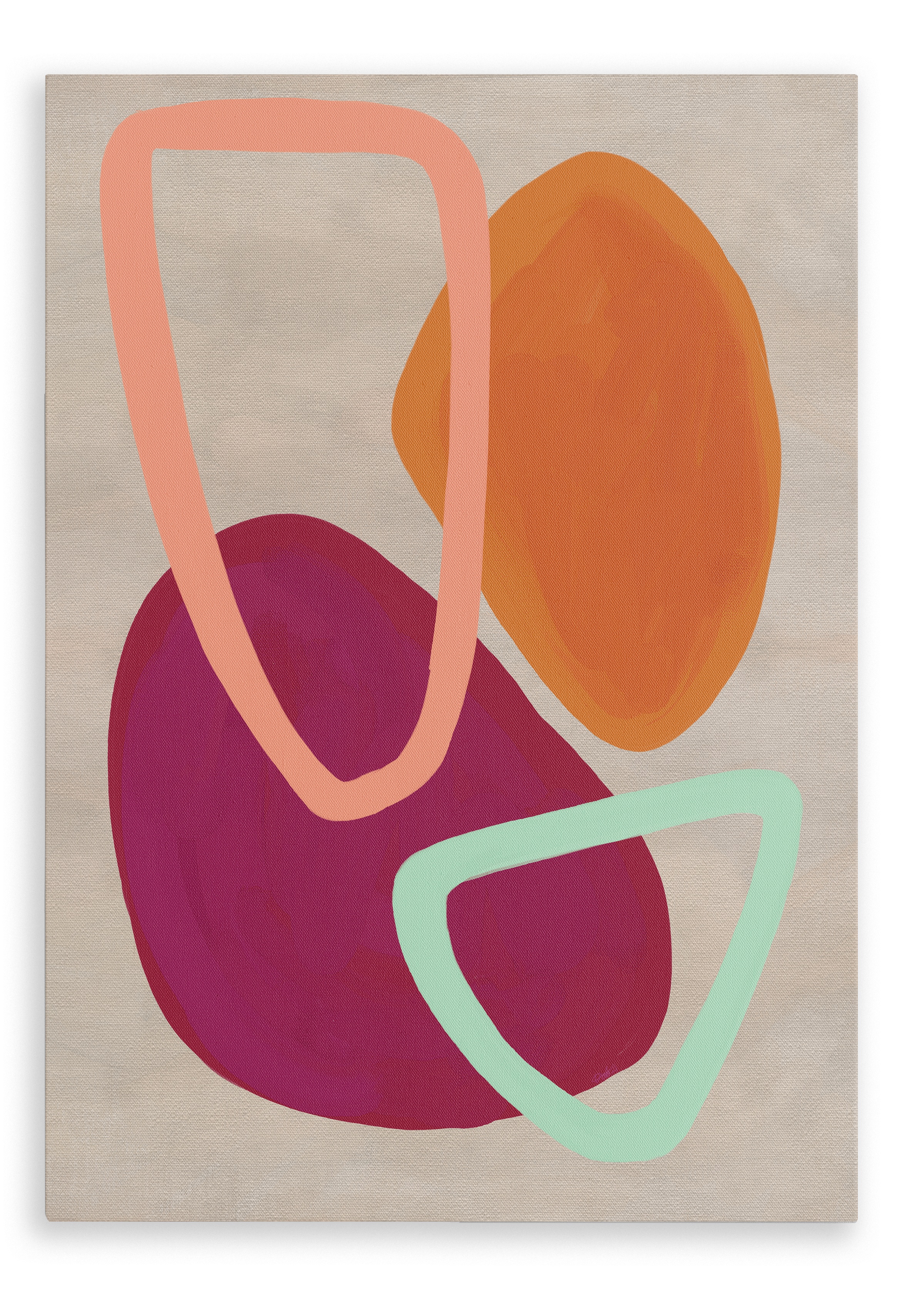 Pebble Dash Red Canvas Print Pebble Dash 28"x40"(70x100 cm) Canvas Print