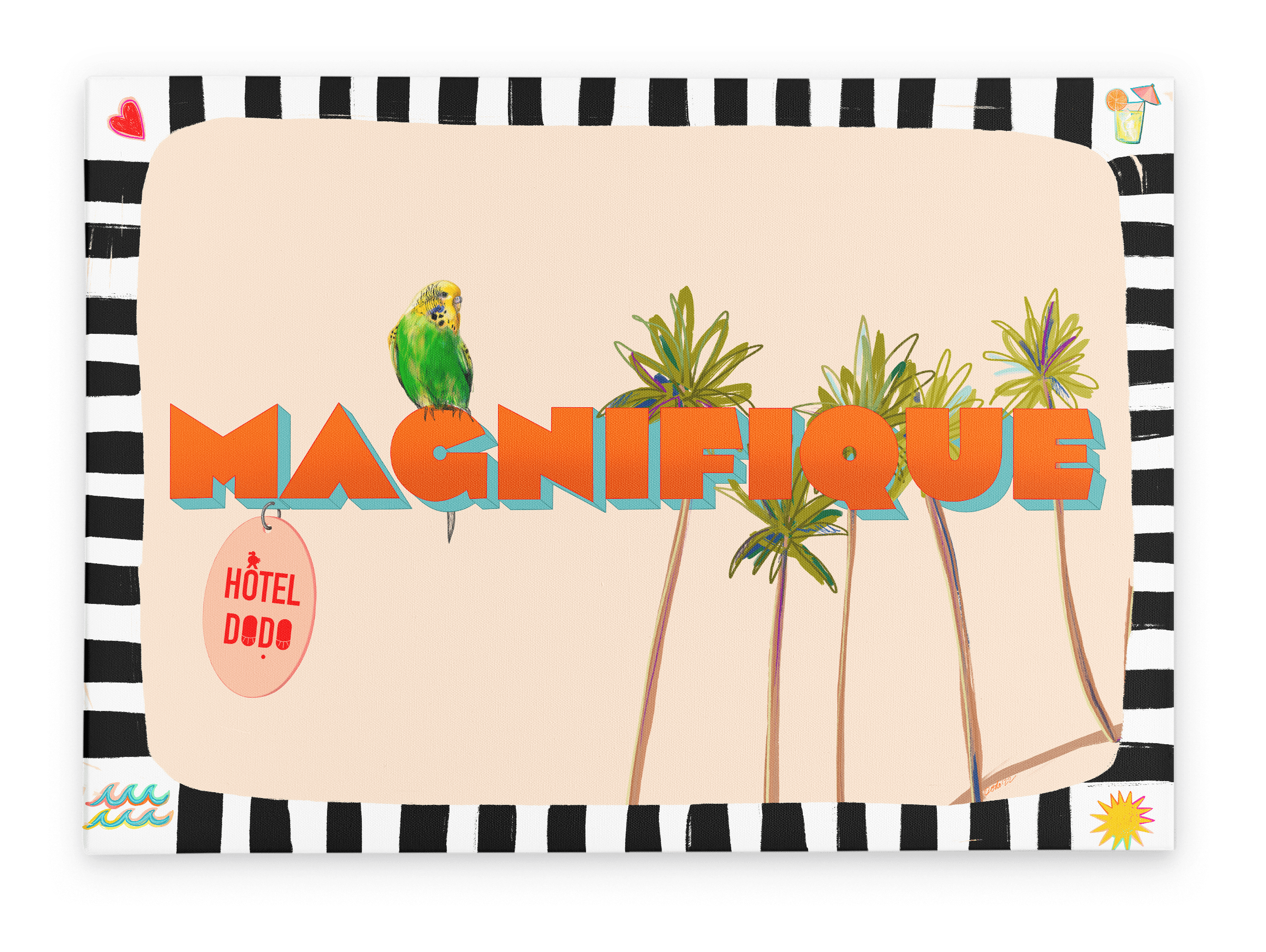 Magnifique Matte Canvas Print Hôtel Dodo 28"x40"(70x100 cm) Canvas Print