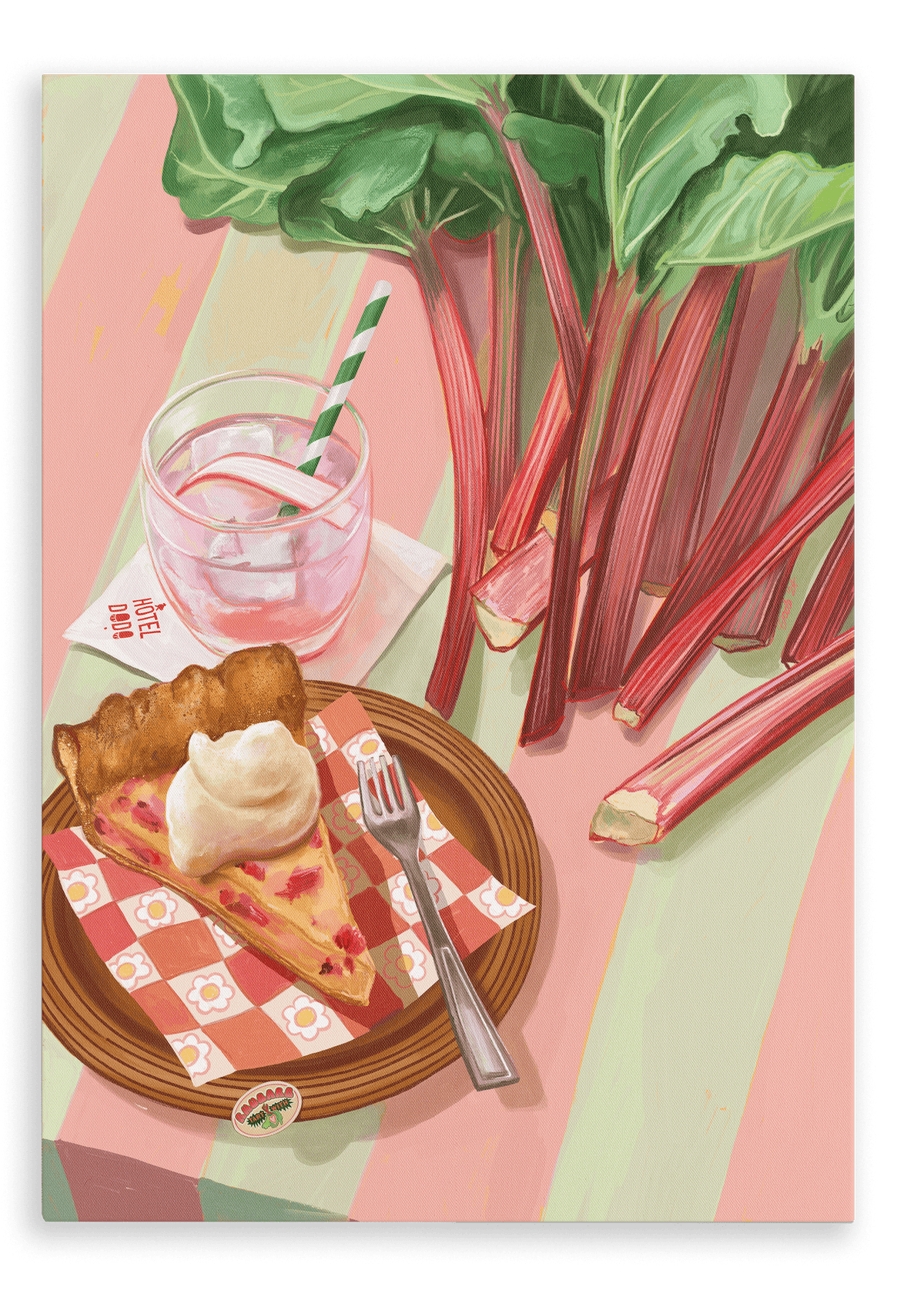 Rhubarb Tart With Heart Giclée Canvas Print Hôtel Dodo 28"x40"(70x100 cm) Canvas Print