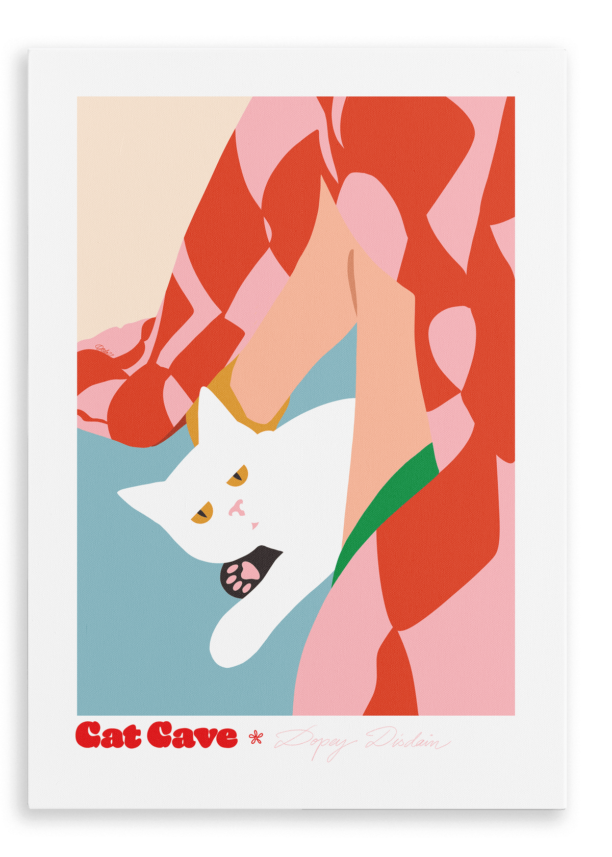 Dopey Disdain Matte Canvas Print Cat Cave Antics 28"x40"(70x100 cm) Canvas Print