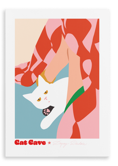 Dopey Disdain Matte Canvas Print Cat Cave Antics 28"x40"(70x100 cm) Canvas Print