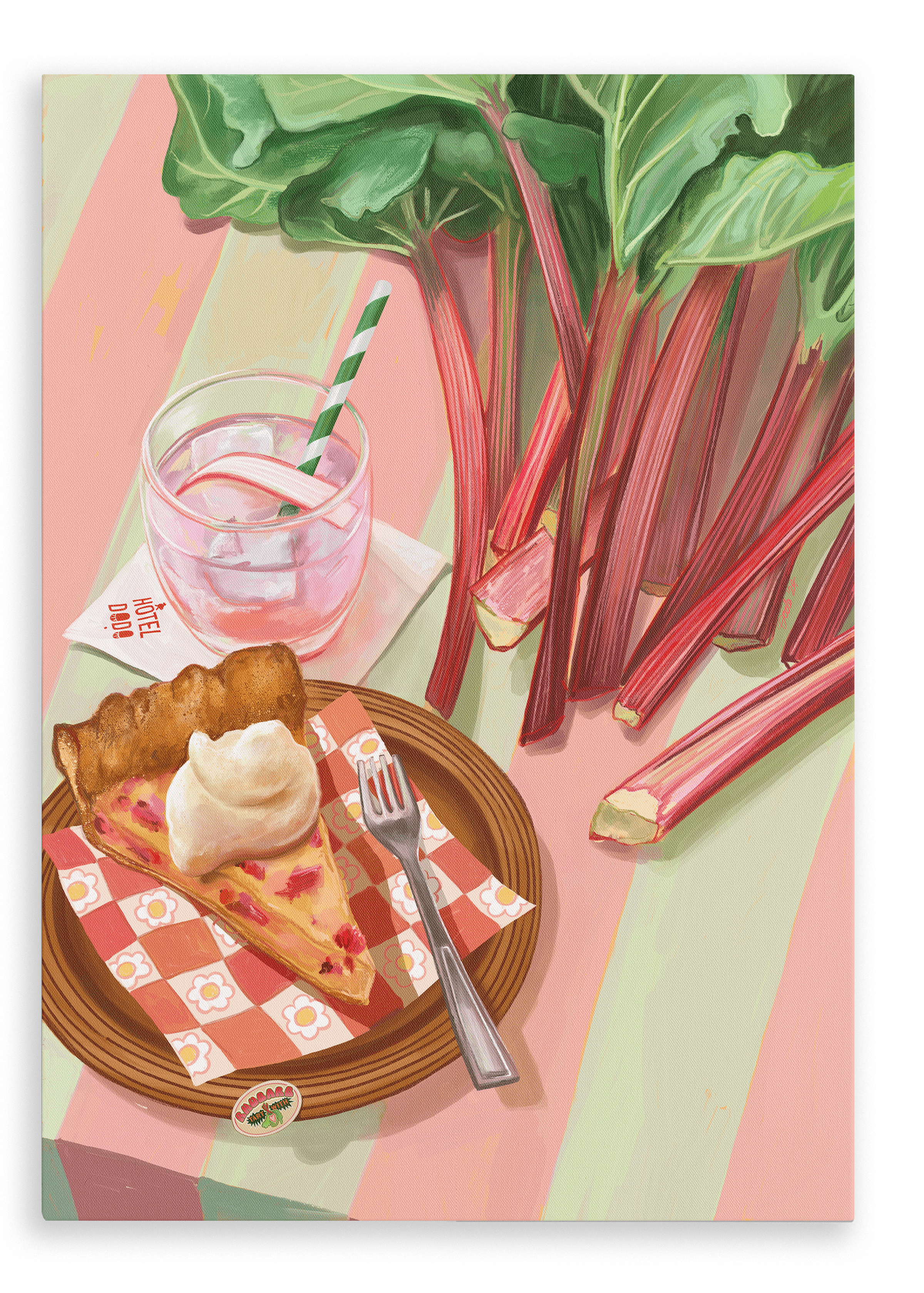 Rhubarb Tart With Heart Giclée Canvas Print Hôtel Dodo 28"x40"(70x100 cm) Canvas Print