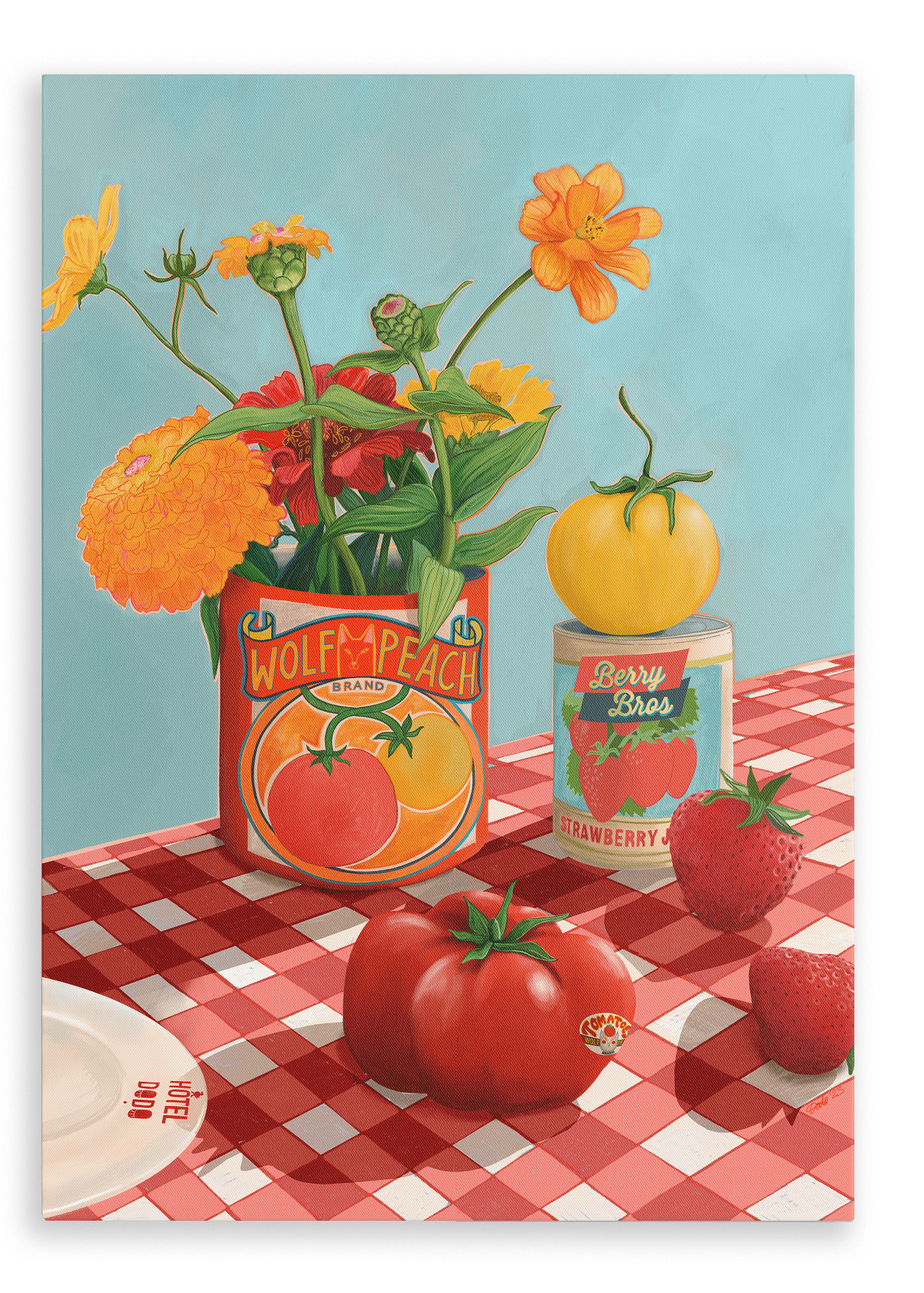 You Say Tomato I Say Wolf Peach Giclée Canvas Print Hôtel Dodo 28"x40"(70x100 cm) Canvas Print