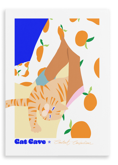 Content Contortions Matte Canvas Print Cat Cave Antics 28"x40"(70x100 cm) Canvas Print