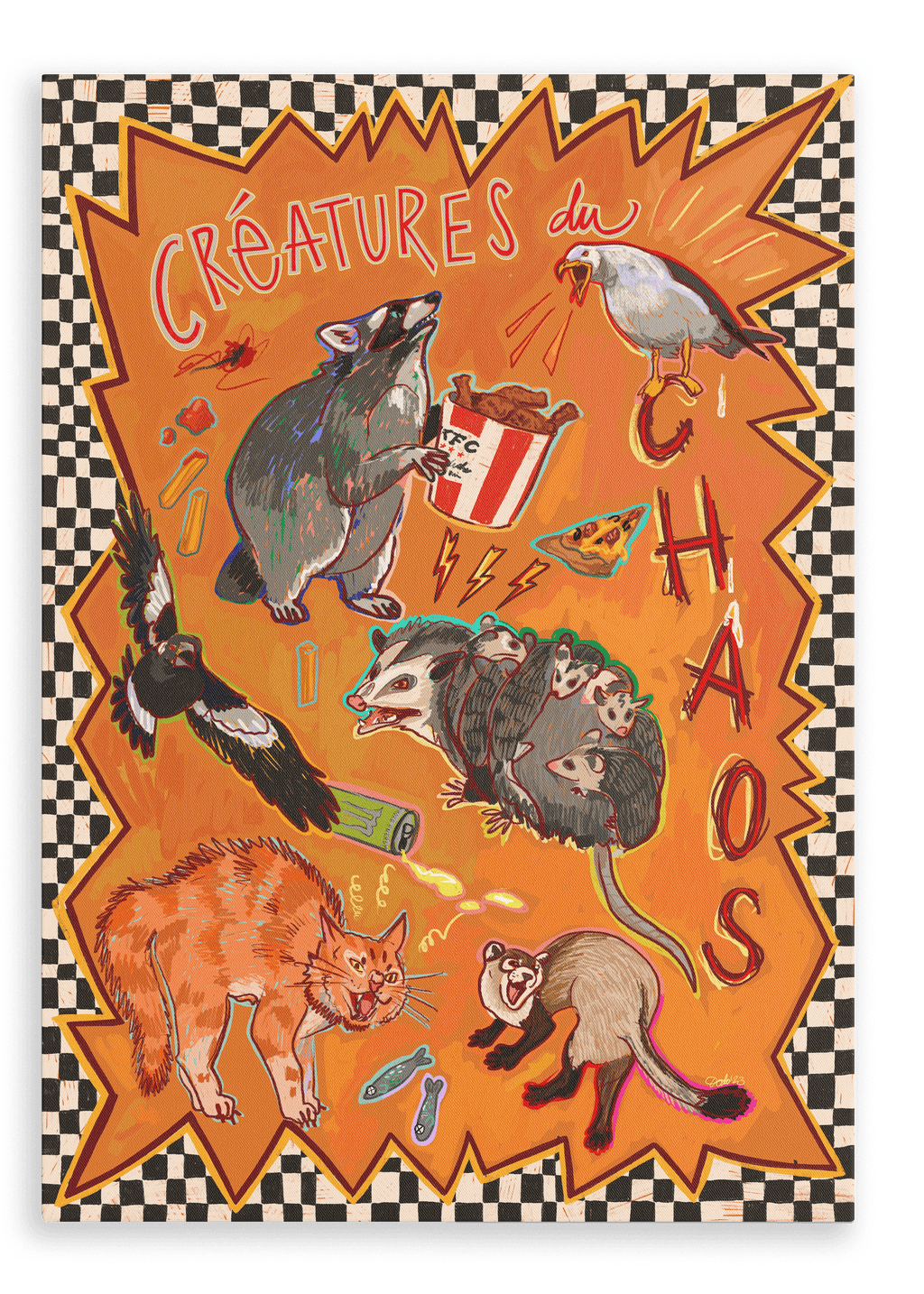 Créatures du Chaos Matte Canvas Print Aventures Des Créatures 28"x40"(70x100 cm) Canvas Print