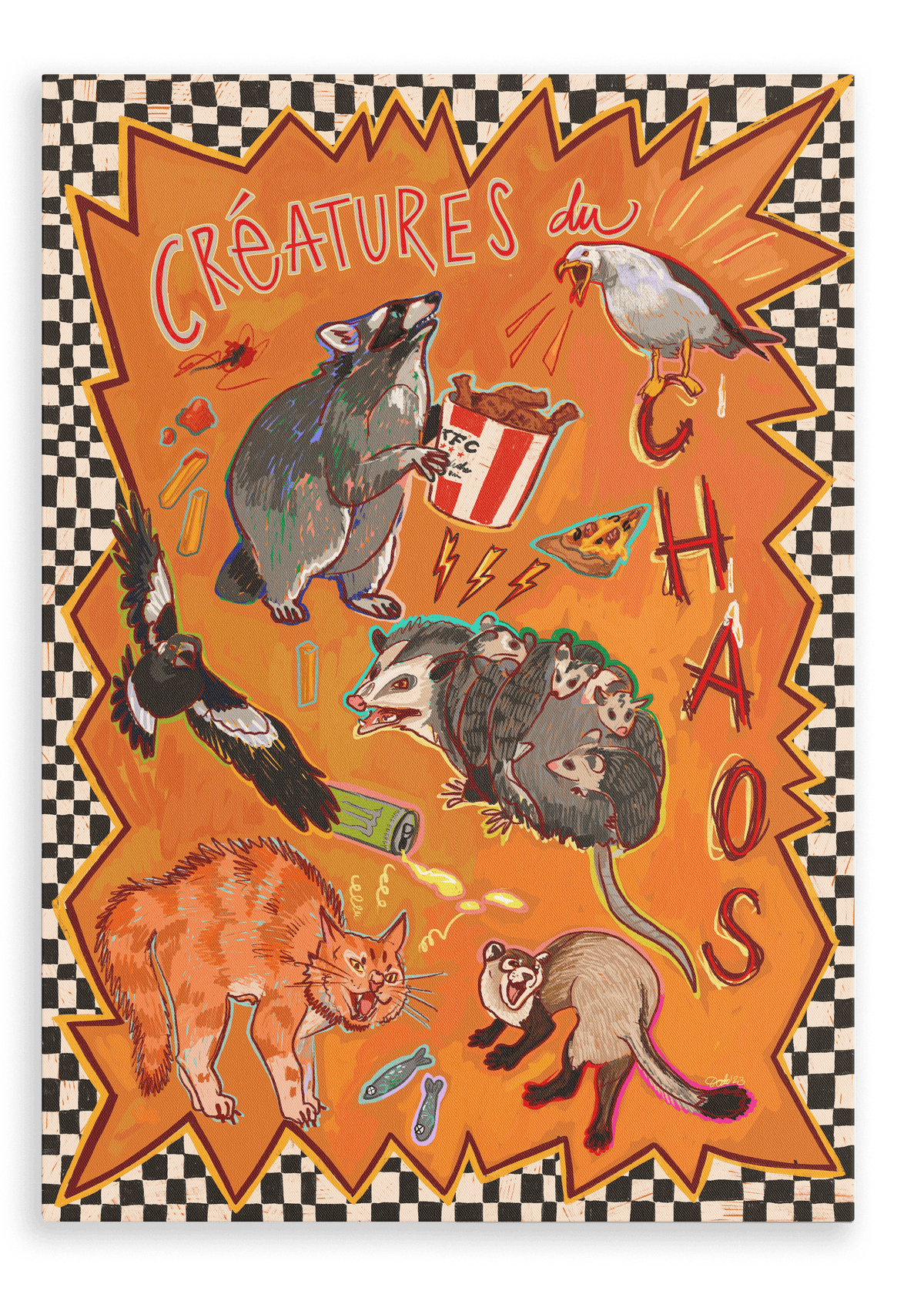 Créatures du Chaos Matte Canvas Print Aventures Des Créatures 28"x40"(70x100 cm) Canvas Print