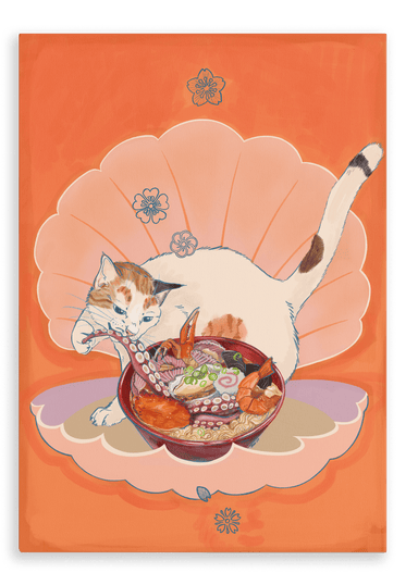Seafood Ramen Thief a.k.a. Venus Of Pawticelli Giclée Canvas Print Kitsch Kanaveral 28"x40"(70x100 cm) Canvas Print
