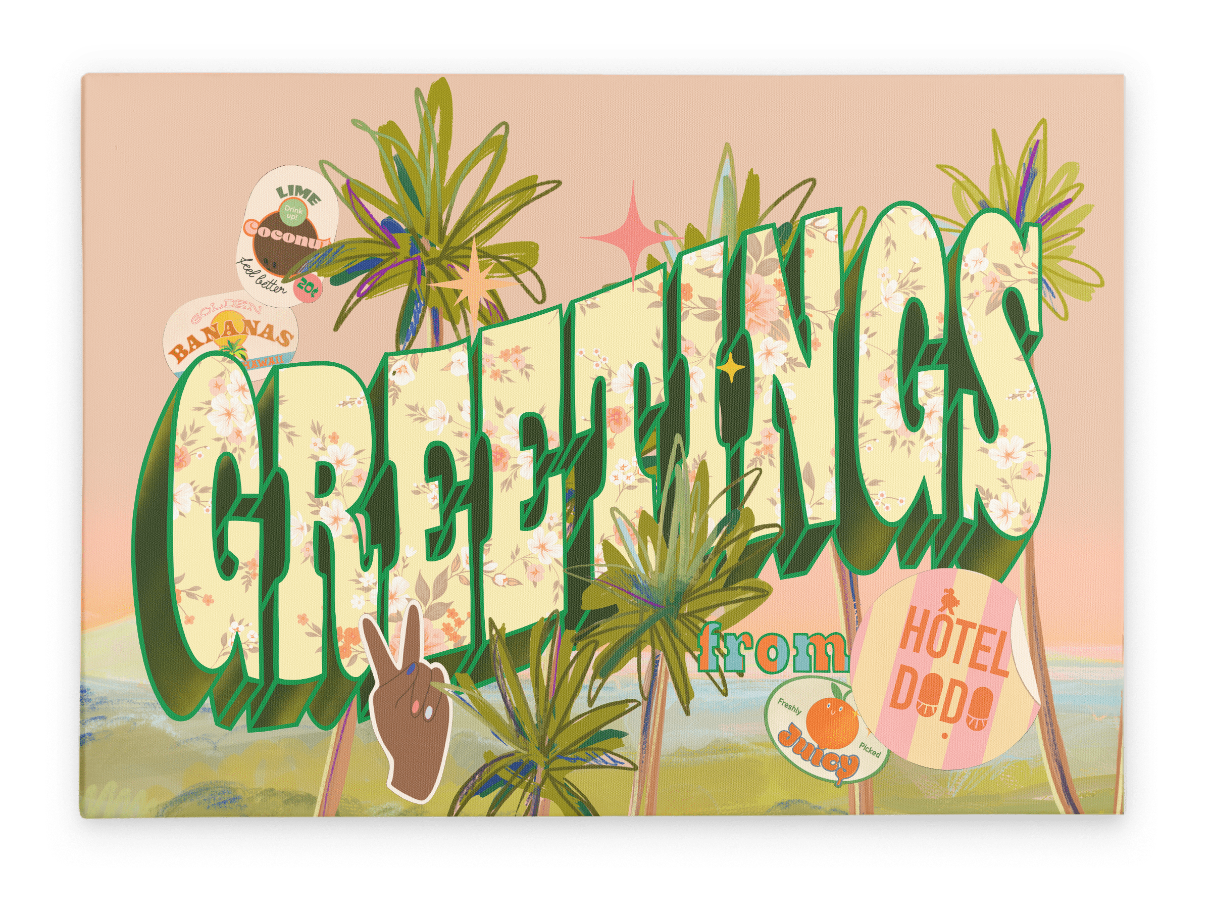 Vintage Greetings Matte Canvas Print Hôtel Dodo 28"x40"(70x100 cm) Canvas Print