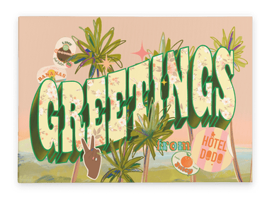 Vintage Greetings Matte Canvas Print Hôtel Dodo 28"x40"(70x100 cm) Canvas Print