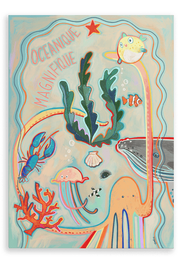 Oceanique Magnifique Matte Canvas Print Aventures Des Créatures 28"x40"(70x100 cm) Canvas Print