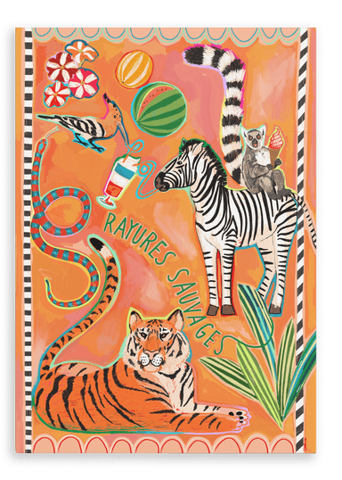 Rayures Sauvages Matte Canvas Print Aventures Des Créatures 28"x40"(70x100 cm) Canvas Print