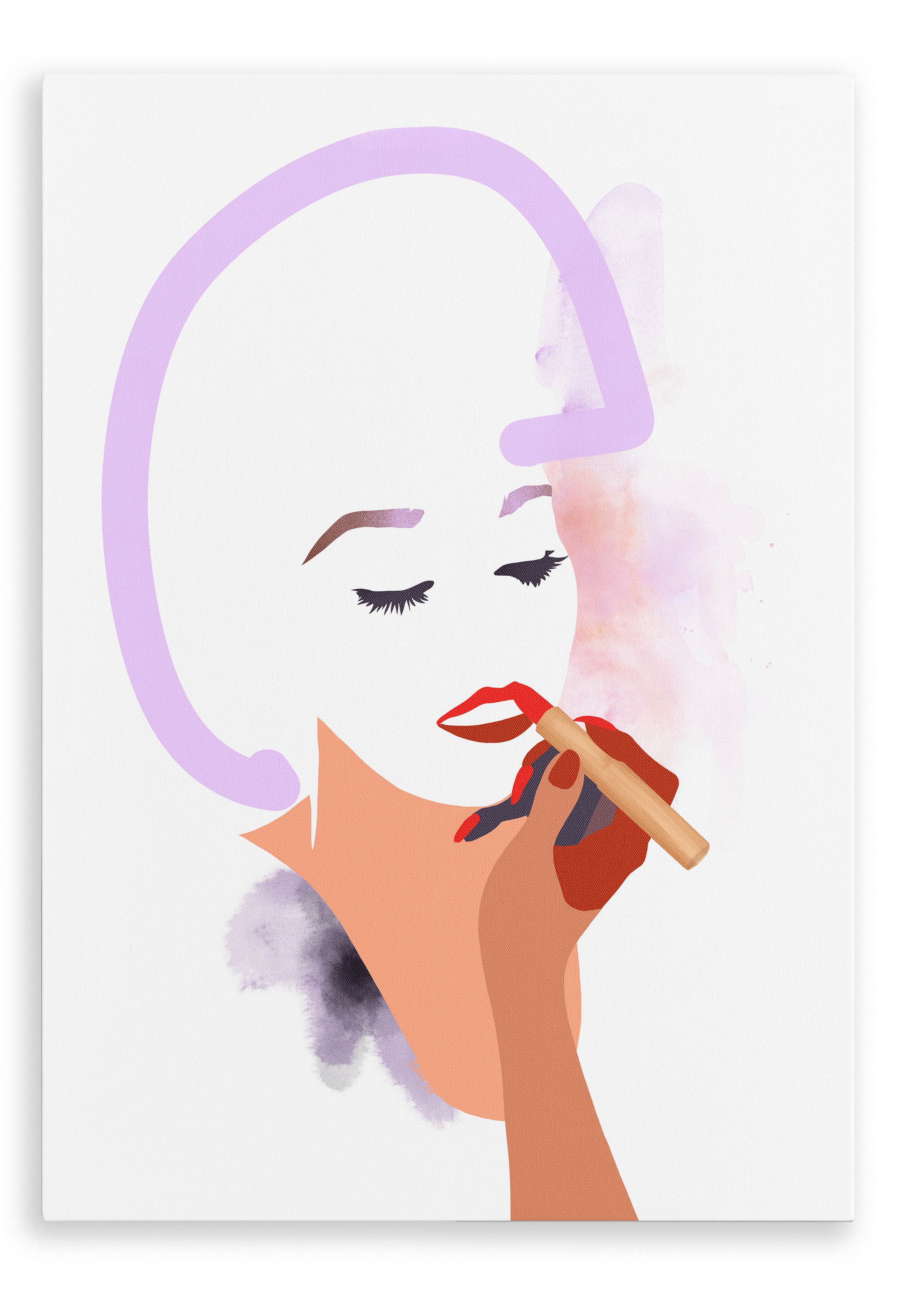 Slick Canvas Print Lip Graces 28"x40"(70x100 cm) Canvas Print