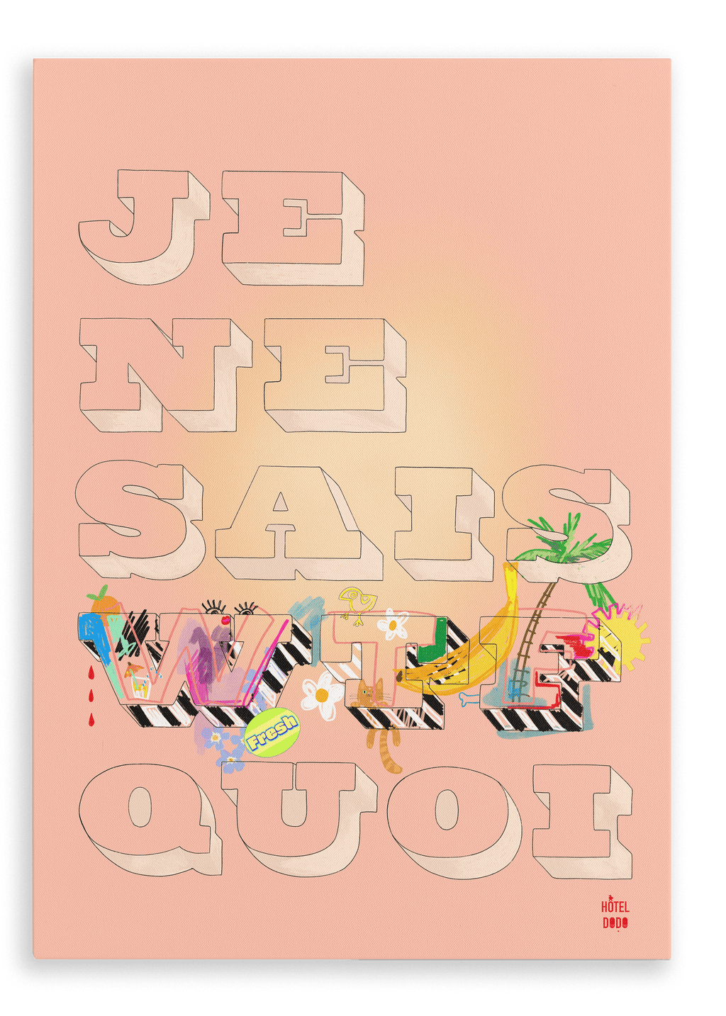 Je Ne Sais WTF Quoi Matte Canvas Print Hôtel Dodo 28"x40"(70x100 cm) Canvas Print