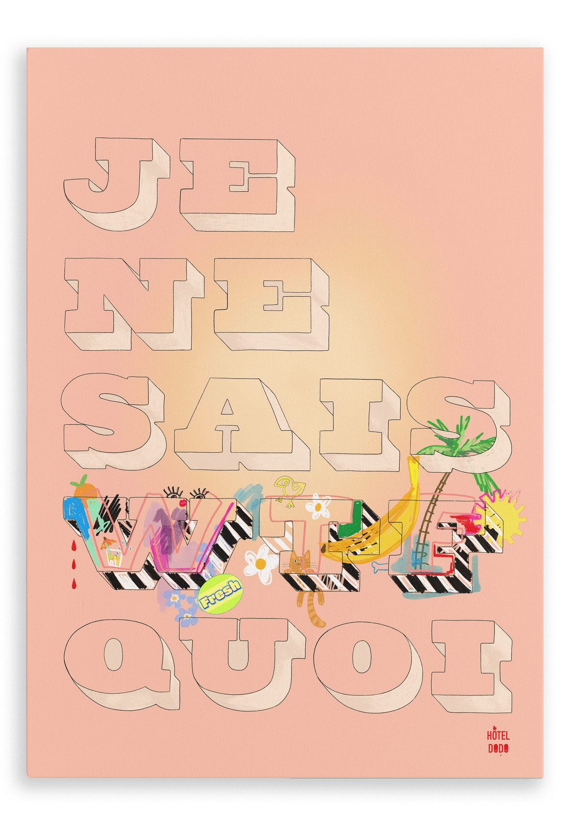 Je Ne Sais WTF Quoi Matte Canvas Print Hôtel Dodo 28"x40"(70x100 cm) Canvas Print