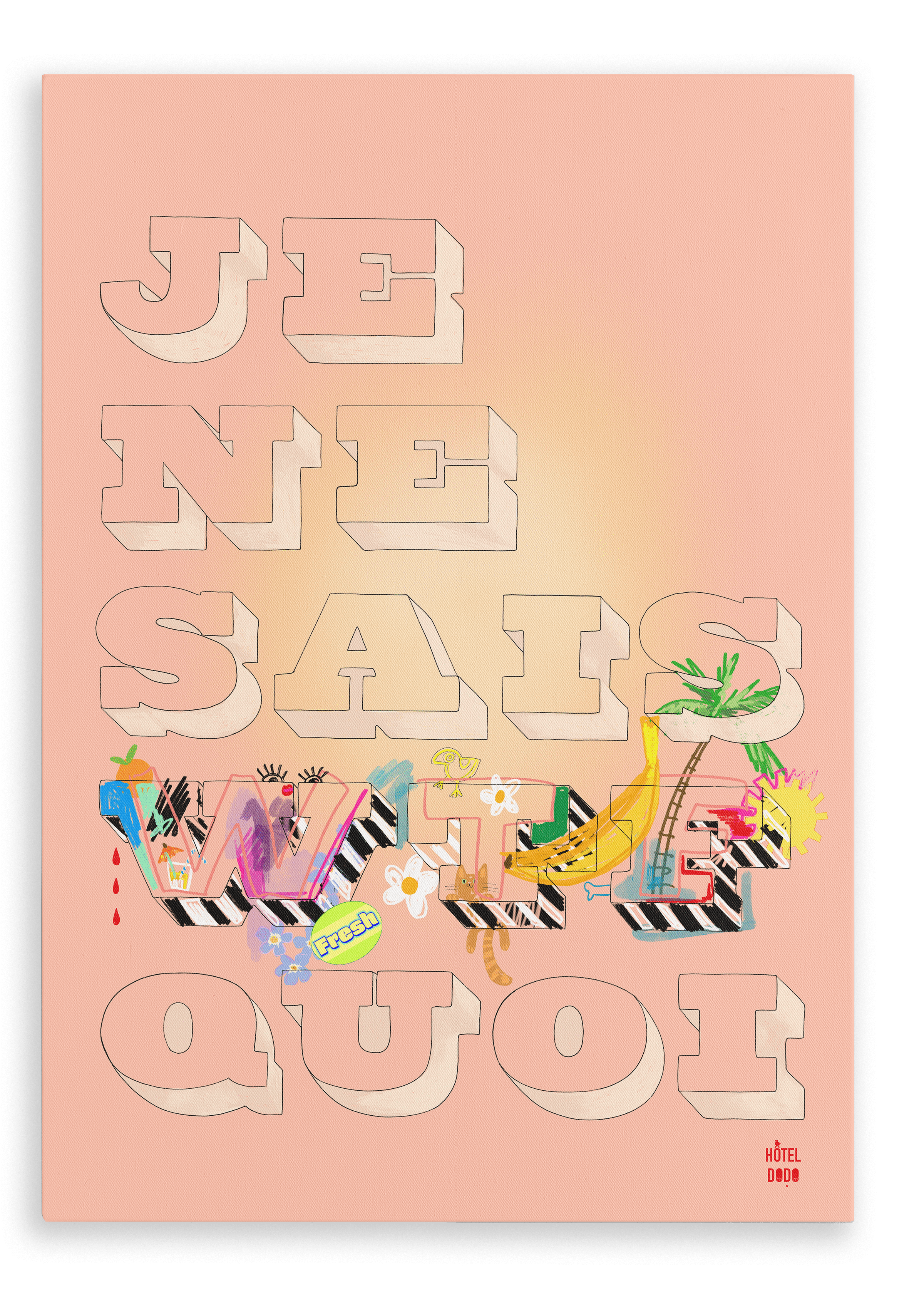 Je Ne Sais WTF Quoi Matte Canvas Print Hôtel Dodo 28"x40"(70x100 cm) Canvas Print