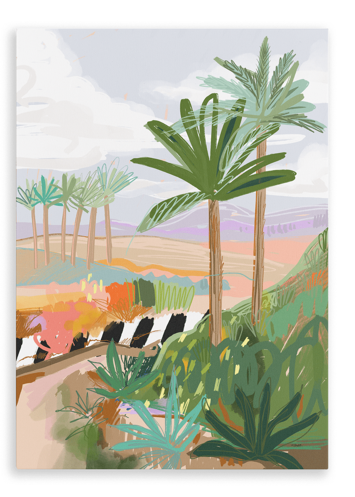 Morning Walk Giclée Canvas Print Palmy Days 28"x40"(70x100 cm) Canvas Print