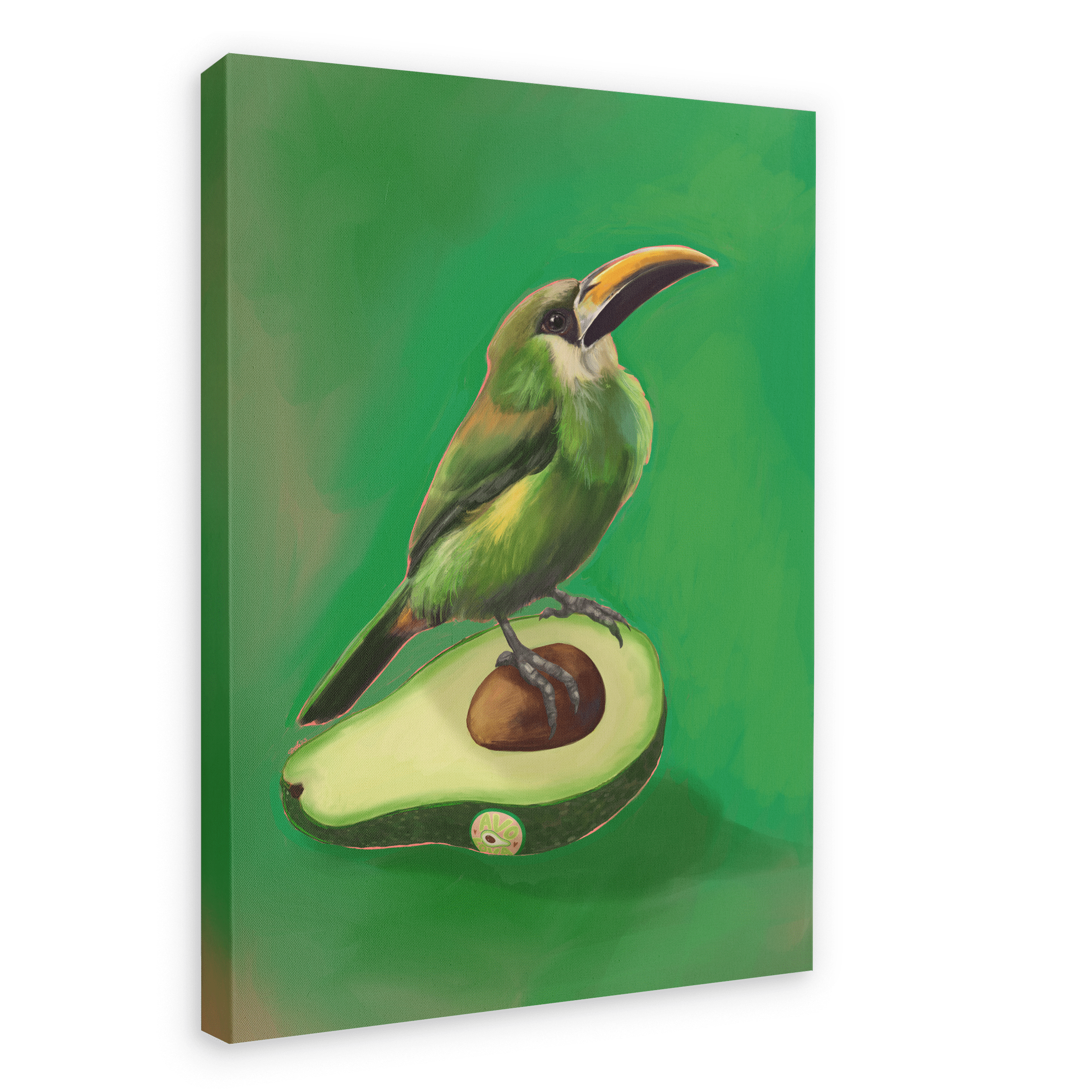 Avocado Aulacorhynchus (Green Toucanet) Giclée Canvas Print Sticky Beaks 28"x40"(70x100 cm) Canvas Print