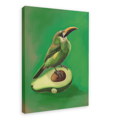 Avocado Aulacorhynchus (Green Toucanet) Giclée Canvas Print Sticky Beaks 28"x40"(70x100 cm) Canvas Print