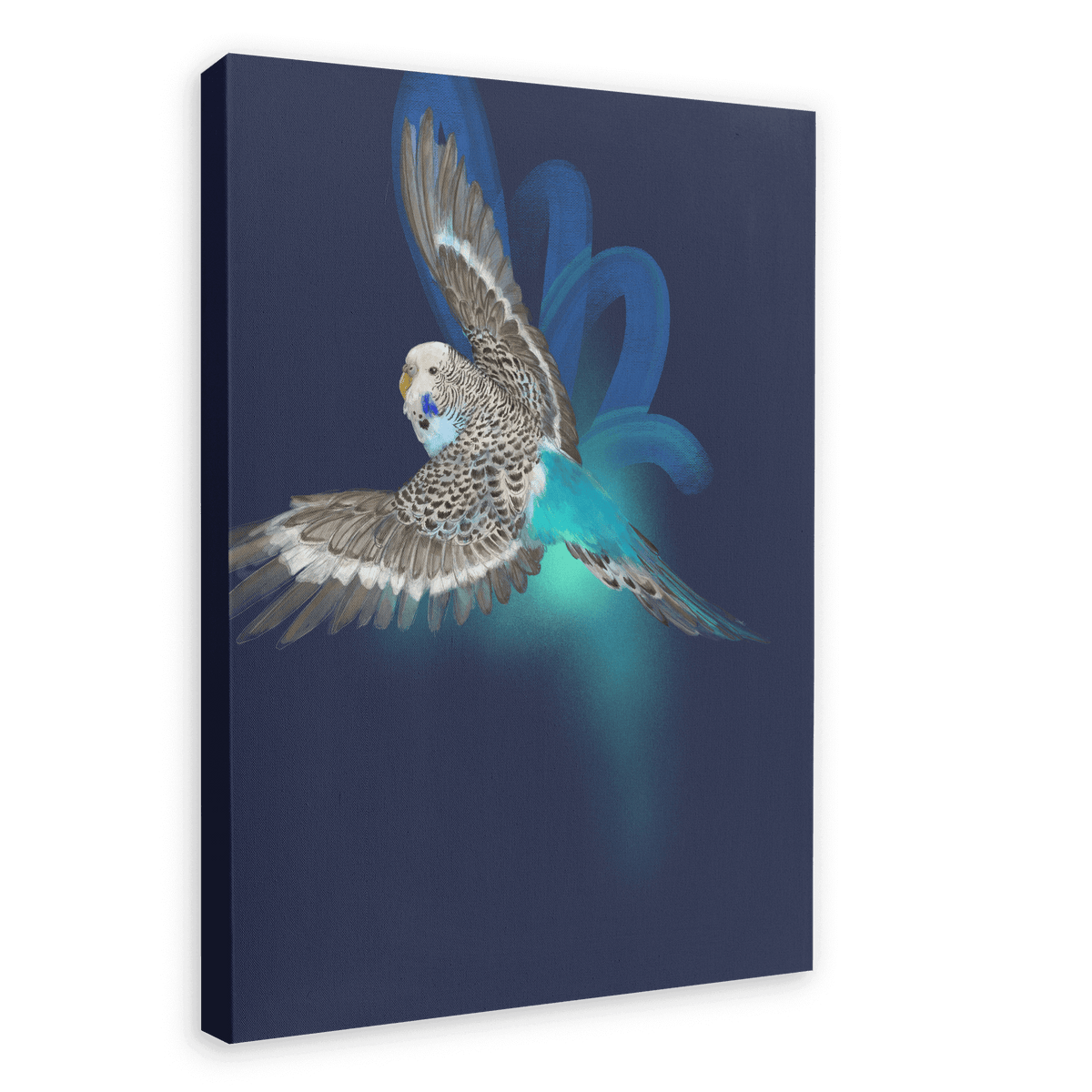 Budgerigar’s Midnight Adventure Canvas Print Night Flight 28"x40"(70x100 cm) Canvas Print