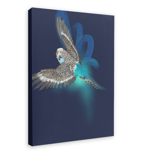 Budgerigar’s Midnight Adventure Canvas Print Night Flight 28"x40"(70x100 cm) Canvas Print