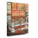 A Bodega Cat Giclée Canvas Print from Hôtel Dodo depicts a cat nestled in a striped crate, surrounded by vegetables, tomato juice bottles, and canned food in a grocery store setting.