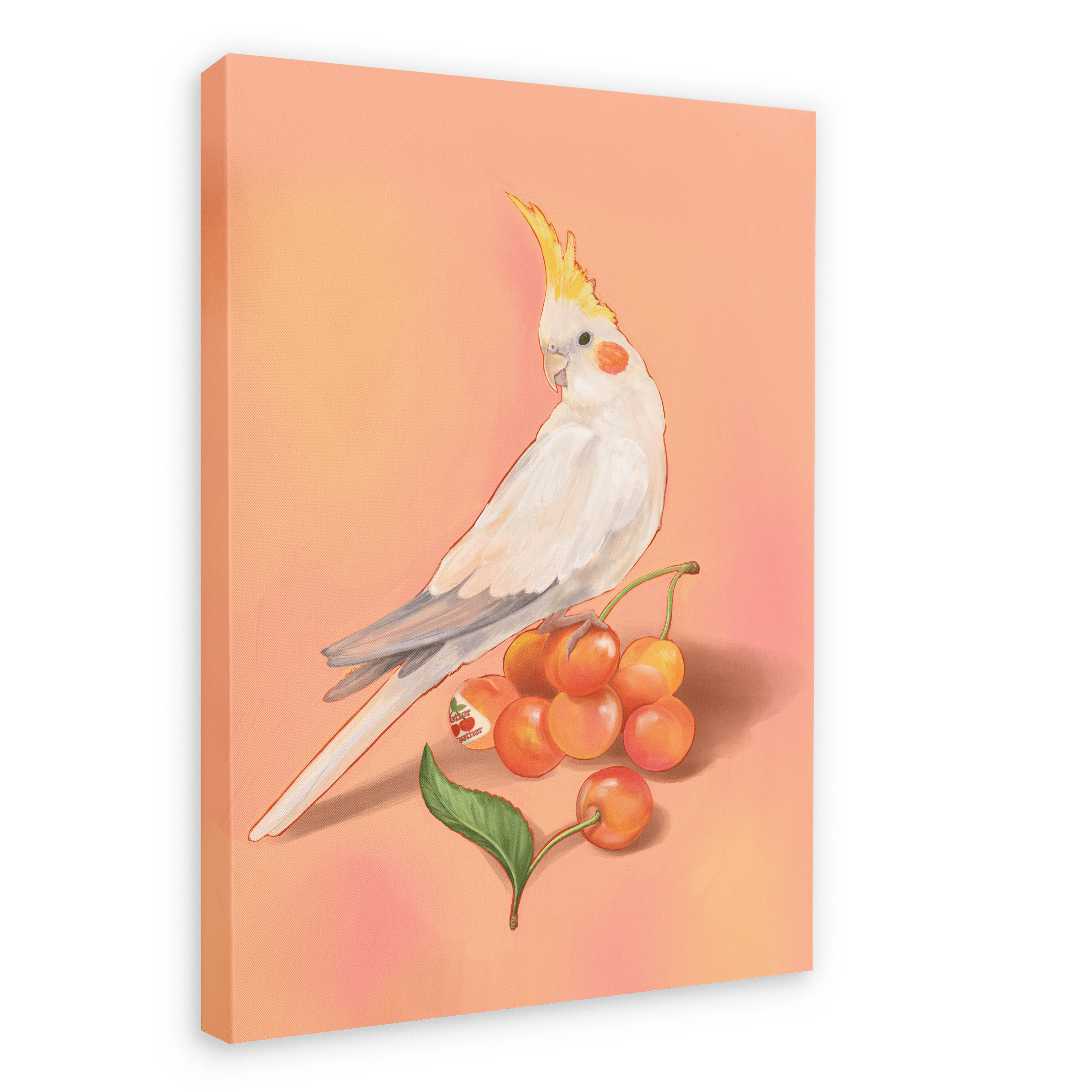 Cherry Cockatiel Giclée Canvas Print Sticky Beaks 28"x40"(70x100 cm) Canvas Print