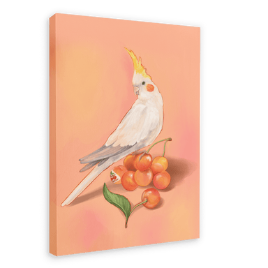 Cherry Cockatiel Giclée Canvas Print Sticky Beaks 28"x40"(70x100 cm) Canvas Print
