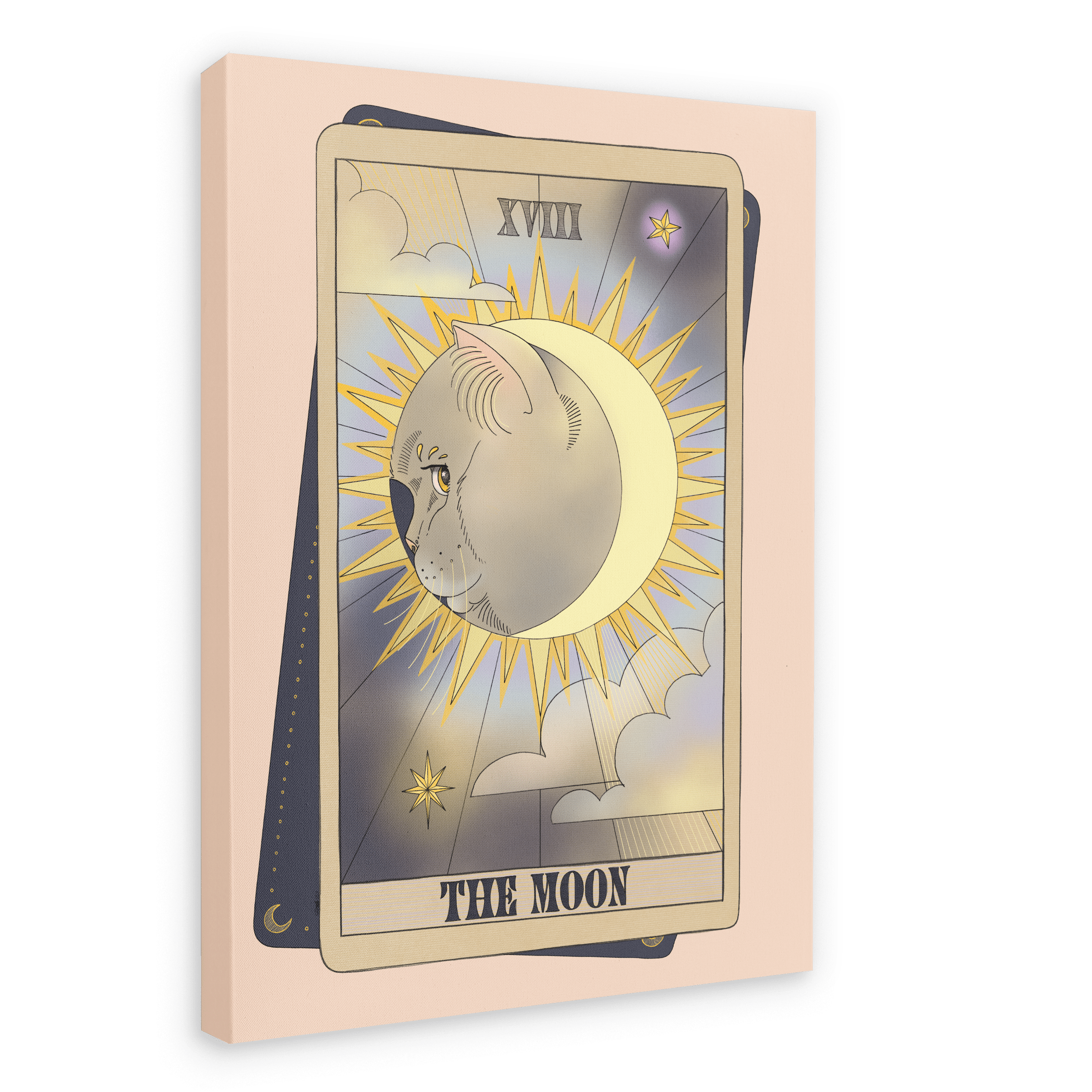 The Moon Canvas Print Tarot Cats 28"x40"(70x100 cm) Canvas Print