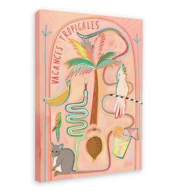 Vacances Tropicales Matte Canvas Print Aventures Des Créatures 28"x40"(70x100 cm) Canvas Print