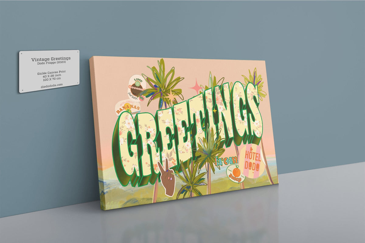 Vintage Greetings Matte Canvas Print Hôtel Dodo 28"x40"(70x100 cm) Canvas Print