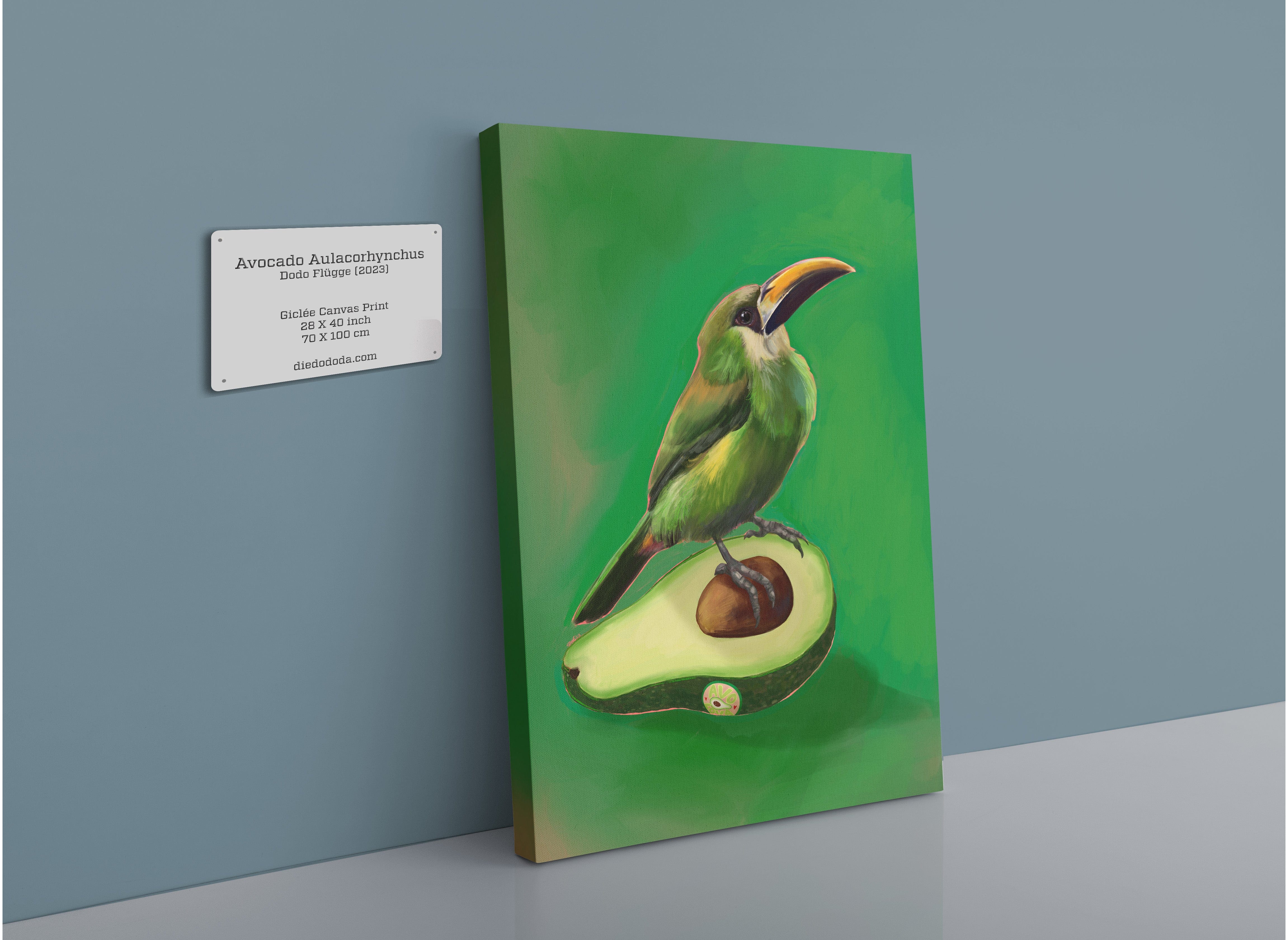 Avocado Aulacorhynchus (Green Toucanet) Giclée Canvas Print Sticky Beaks 28"x40"(70x100 cm) Canvas Print