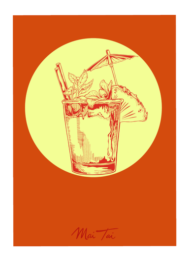 Mai Tai Giclée Art Print Cocktail Cavalcade Art Print