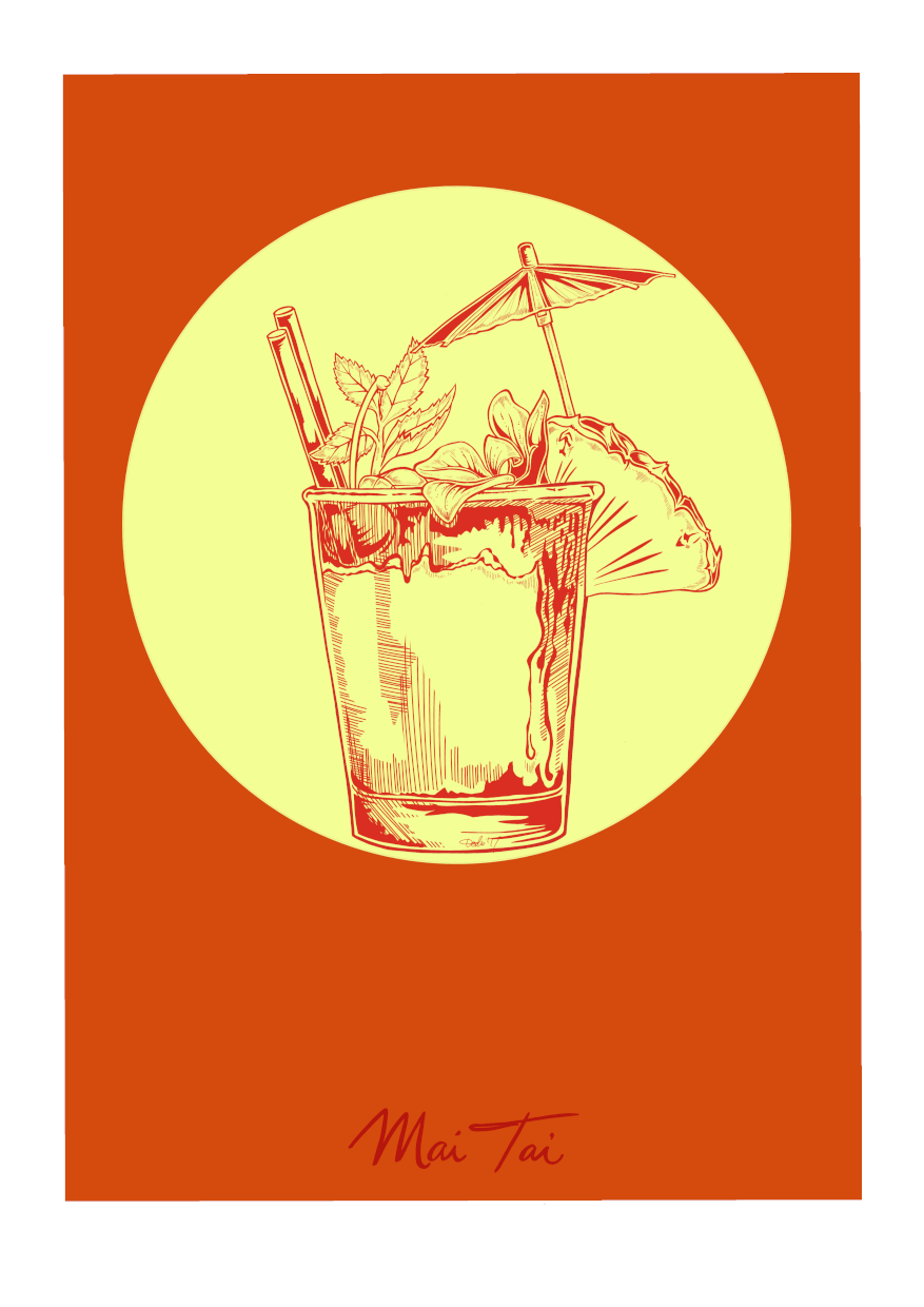 Mai Tai Giclée Art Print Cocktail Cavalcade Art Print