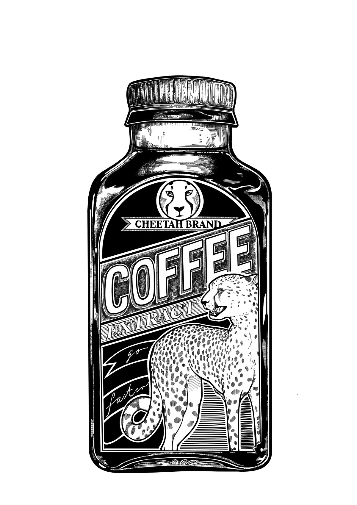 Cheetah Coffee Extract Art Print Potion & Poison Bottles Art Print