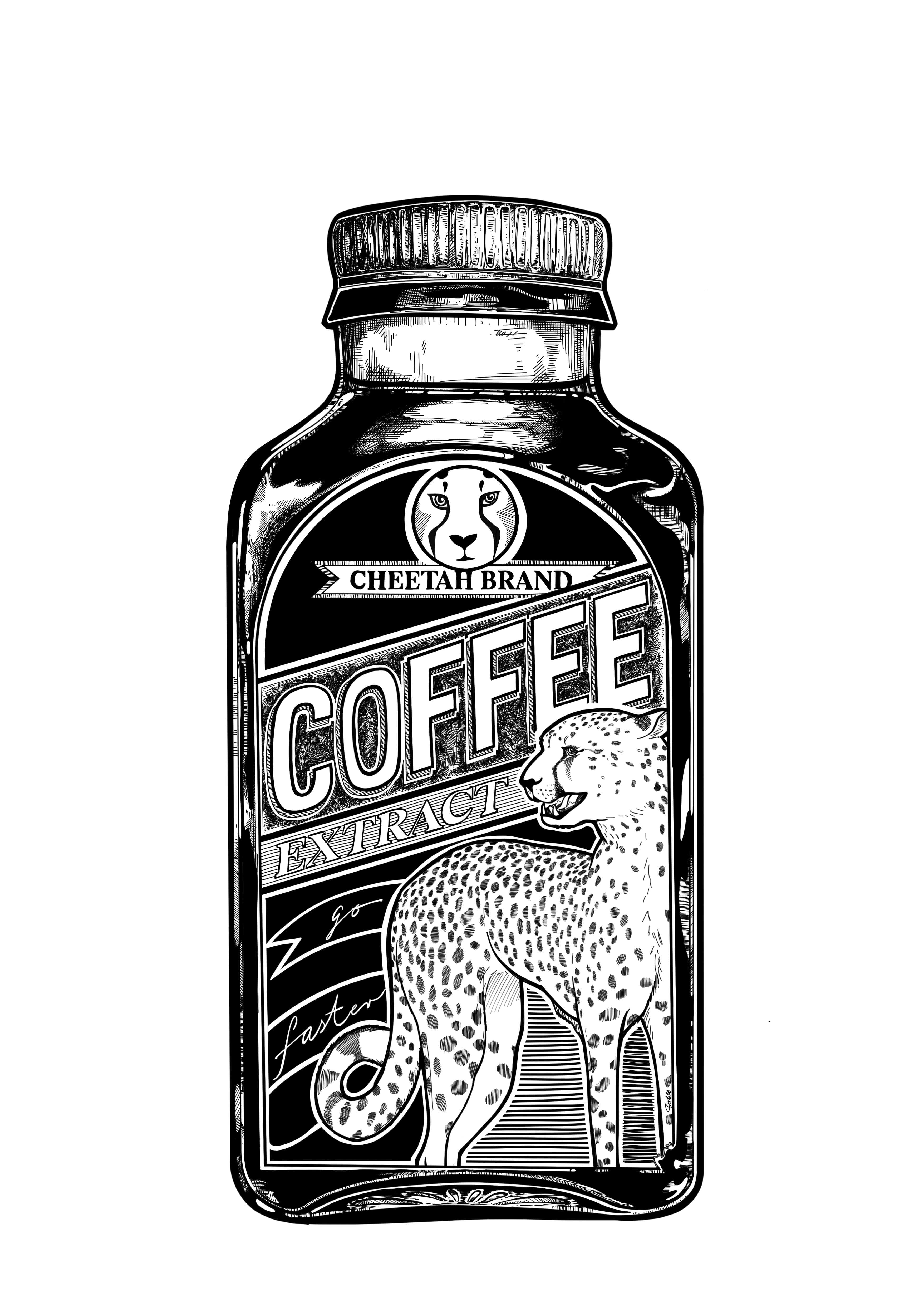 Cheetah Coffee Extract Art Print Potion & Poison Bottles Art Print