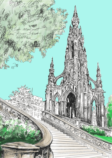 Scott Monument Edinburgh Matte Art Print Essential Edinburgh Art Print