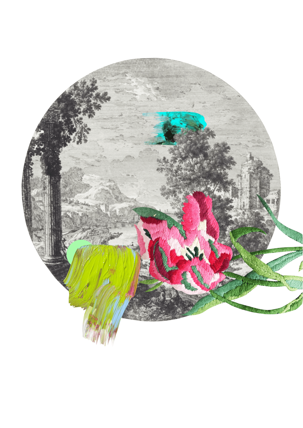 Drei Brushstrokes & Botanicals Matte Art Print Brushstrokes & Botanicals Art Print