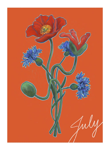 July Birthday Bloom Greeting Card Birthday Blooms Greeting Cards Greeting Card