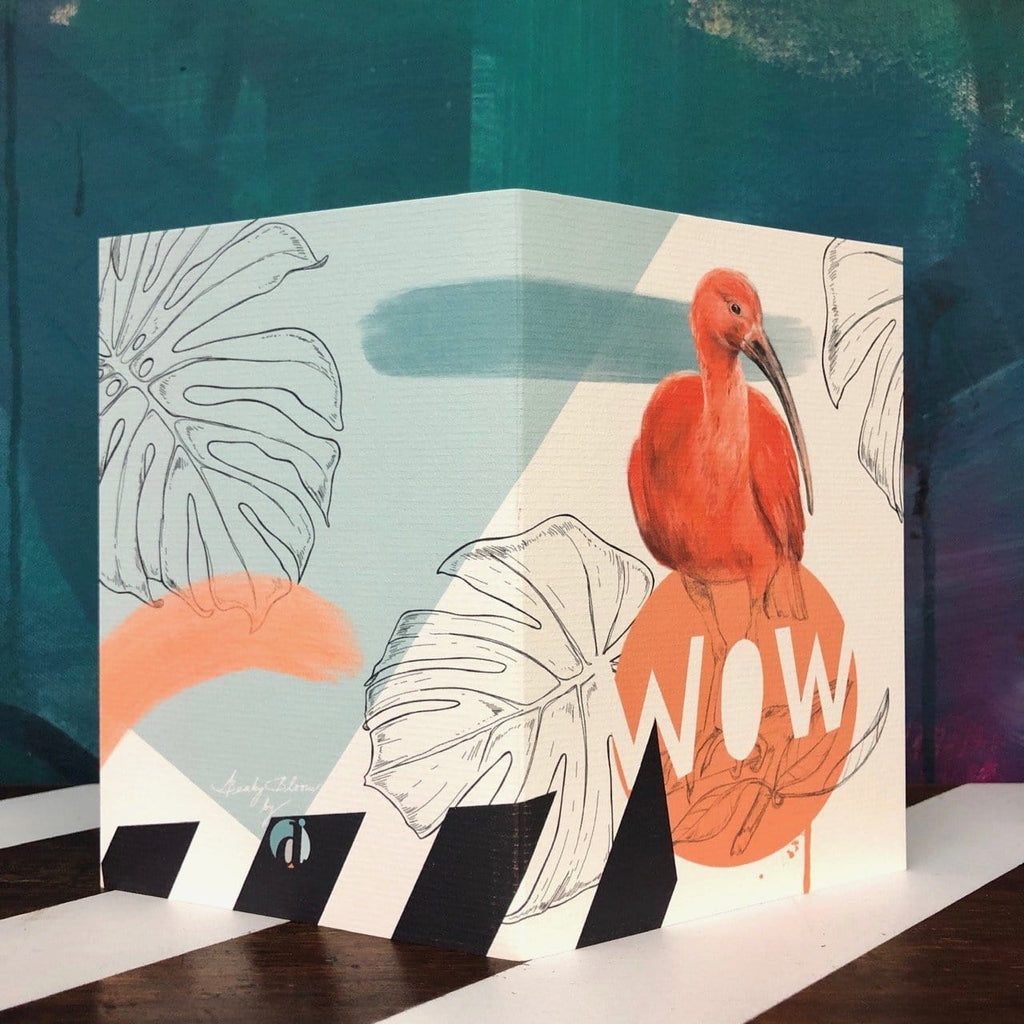 Scarlet Ibis - Wow Greeting Card Beaky Blooms Greeting Cards Card