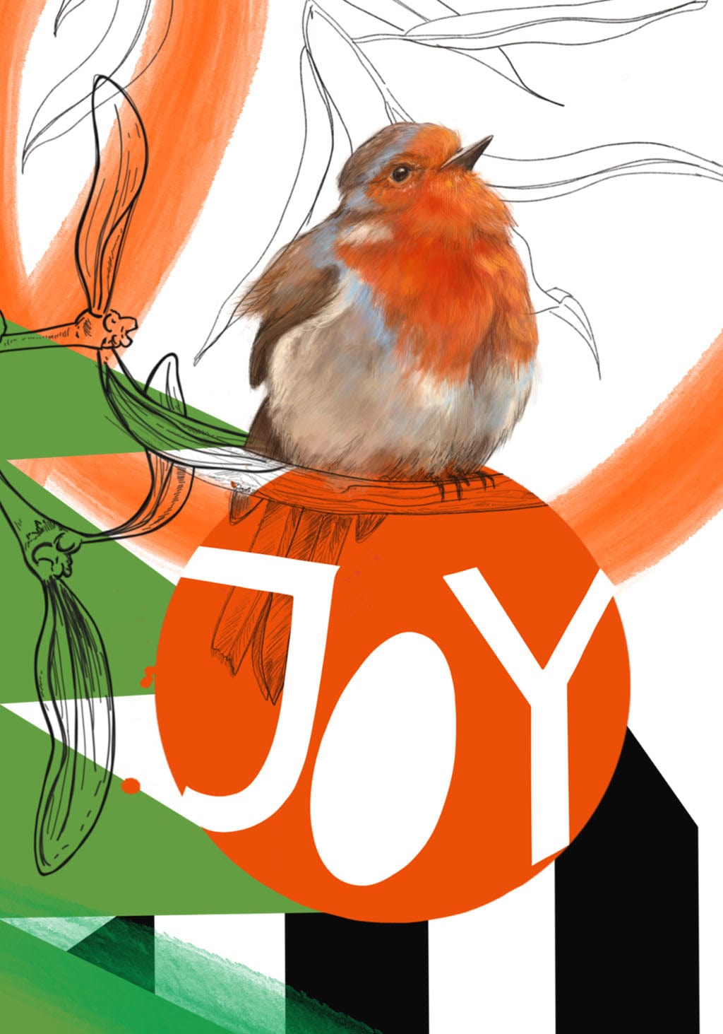 Robin Redbreast - Christmas Joy Greeting Card Greeting Card Beaky Blooms Greeting Card