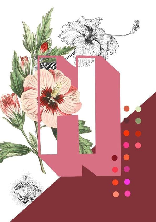 Botanical Alphabet H Greeting Card Botanical Alphabet Greeting Cards Card