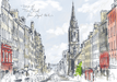 Tron Kirk Royal Mile Matte Art Print Essential Edinburgh Art Print
