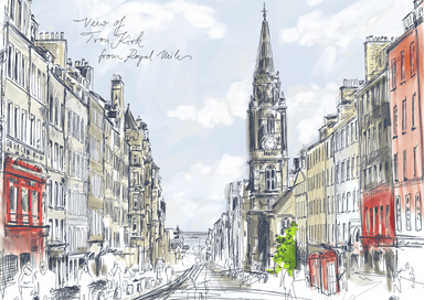 Tron Kirk Royal Mile Matte Art Print Essential Edinburgh Art Print